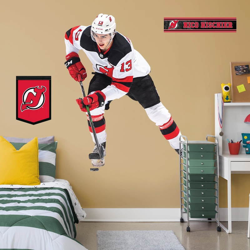 Nico Hischier – RealBig Collection – Official NHL – New Jersey Devils – Reusable Vinyl Wall Decals