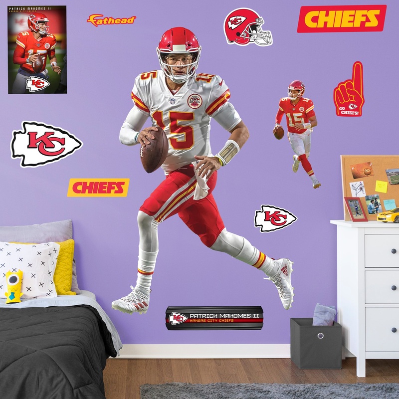 Patrick Mahomes II – RealBig White Jersey Collection – Official NFL – Kansas City Chiefs – Reusable Vinyl Wall Decals