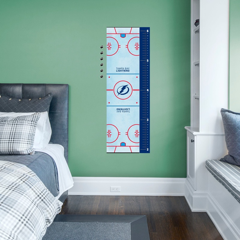Rink – Growth Chart – Official NHL – Tampa Bay Lightning – Reusable Vinyl Wall Decal