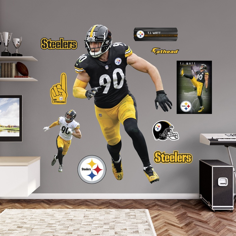 T.J. Watt – RealBig Running Collection – Official NFL – Pittsburgh Steelers – Reusable Vinyl Wall Decals #2