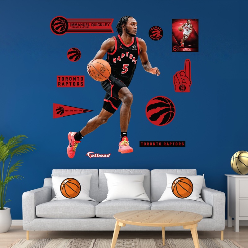 Toronto Raptors – RealBig Immanuel Quickley Collection – Official NBA – Reusable Vinyl Wall Decals