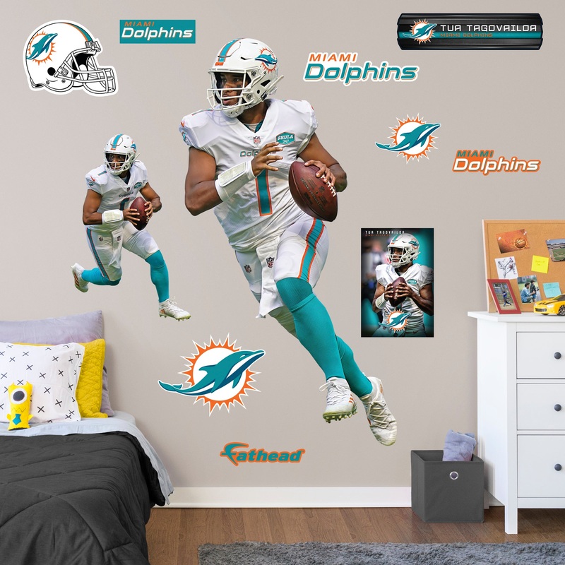 Tua Tagovailoa – RealBig Collection – Official NFL – Miami Dolphins – Reusable Vinyl Wall Decals #1