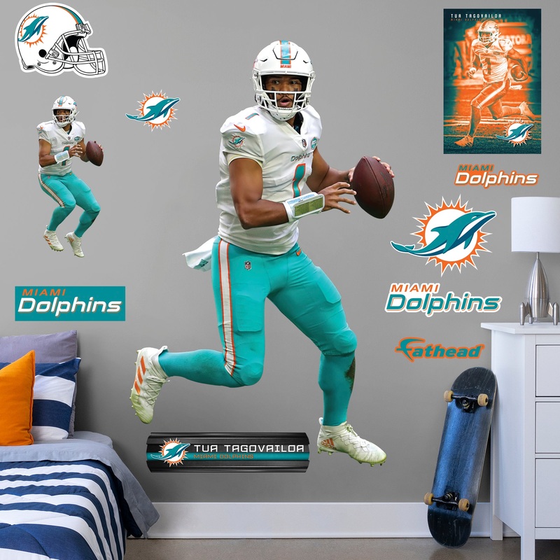 Tua Tagovailoa – RealBig Collection – Official NFL – Miami Dolphins – Reusable Vinyl Wall Decals #2