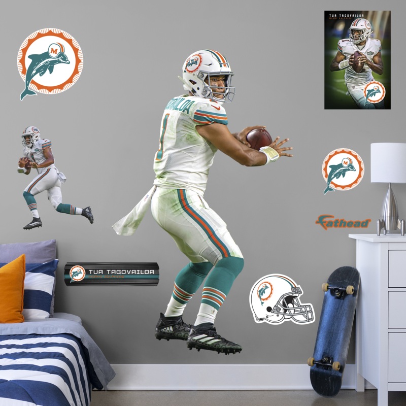 Tua Tagovailoa – RealBig Collection – Official NFL – Miami Dolphins – Reusable Vinyl Wall Decals #3