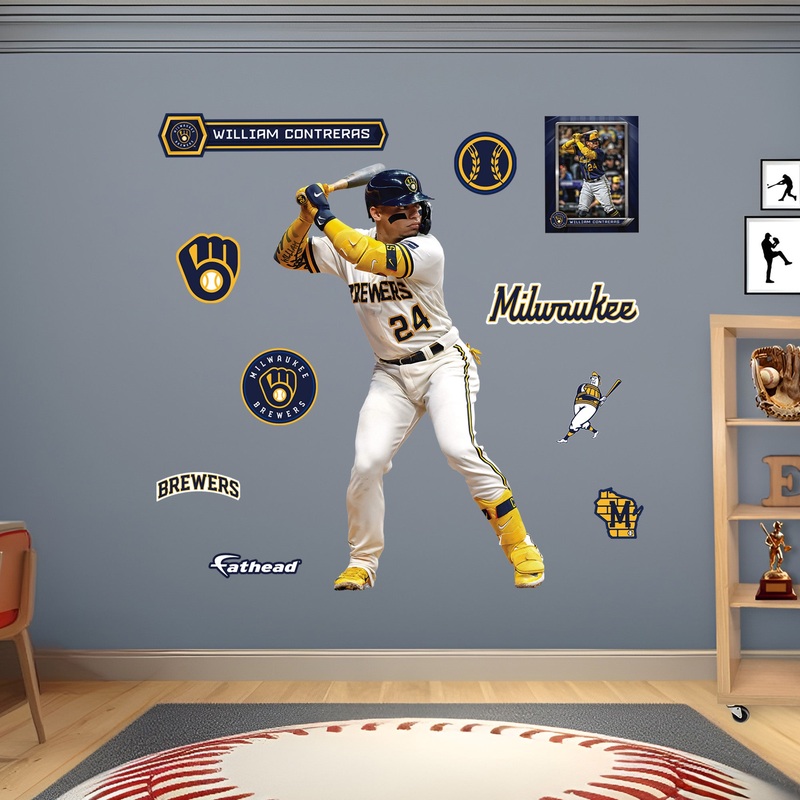 William Contreras – RealBig Collection – Official MLB – Milwaukee Brewers – Reusable Vinyl Wall Decals