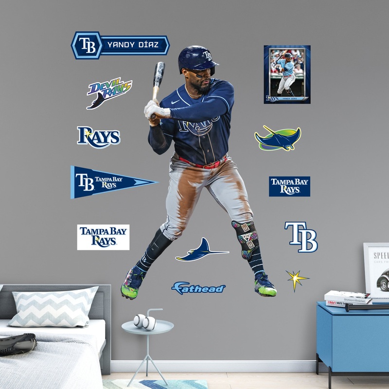 Yandy Daz – RealBig Collection – Official MLB – Tampa Bay Rays – Reusable Vinyl Wall Decals