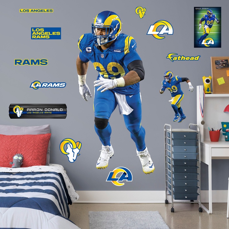 Aaron Donald – RealBig Blue Jersey Collection – Official NFL – Los Angeles Rams – Reusable Vinyl Wall Decals