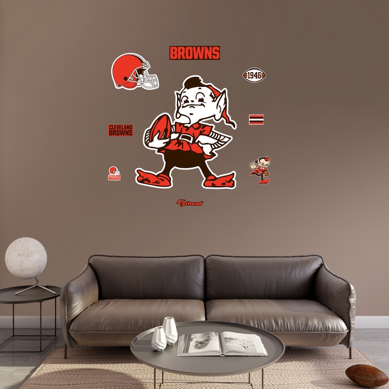 Brownie the Elf Logo – RealBig Collection – Official NFL – Cleveland Browns – Reusable Vinyl Wall Decals