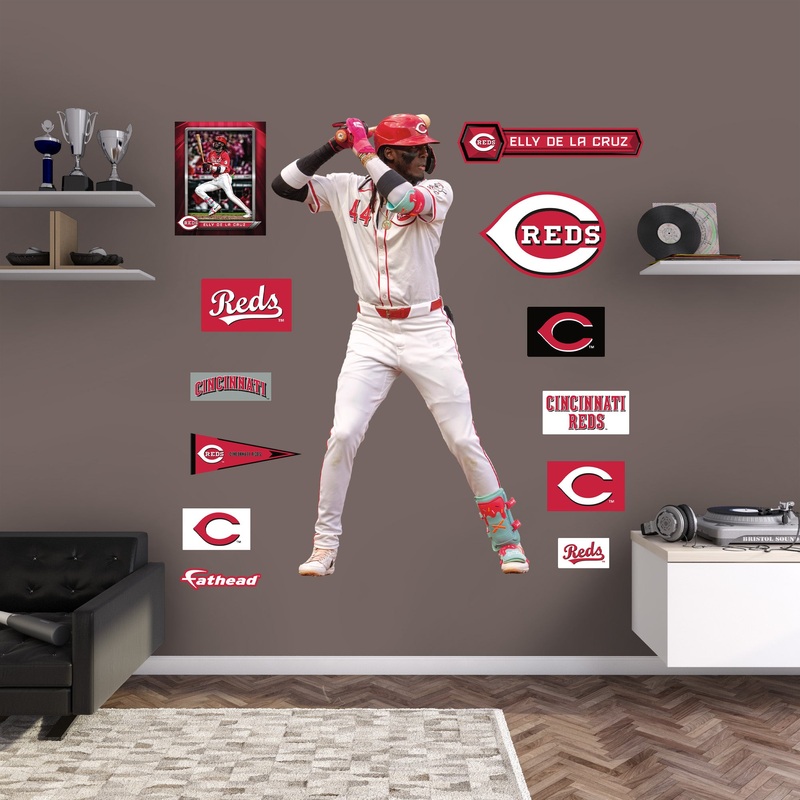 Elly De La Cruz – RealBig Home Collection – Official MLB – Cincinnati Reds – Reusable Vinyl Wall Decals