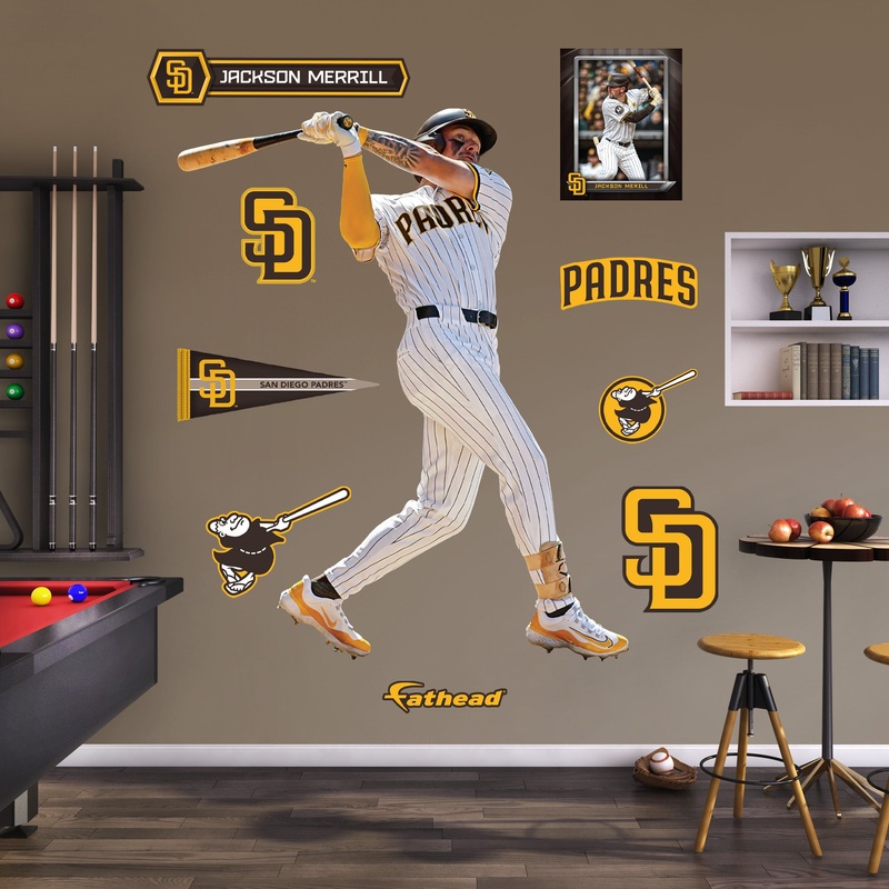 Jackson Merrill – RealBig Collection – Official MLB – San Diego Padres – Reusable Vinyl Wall Decals