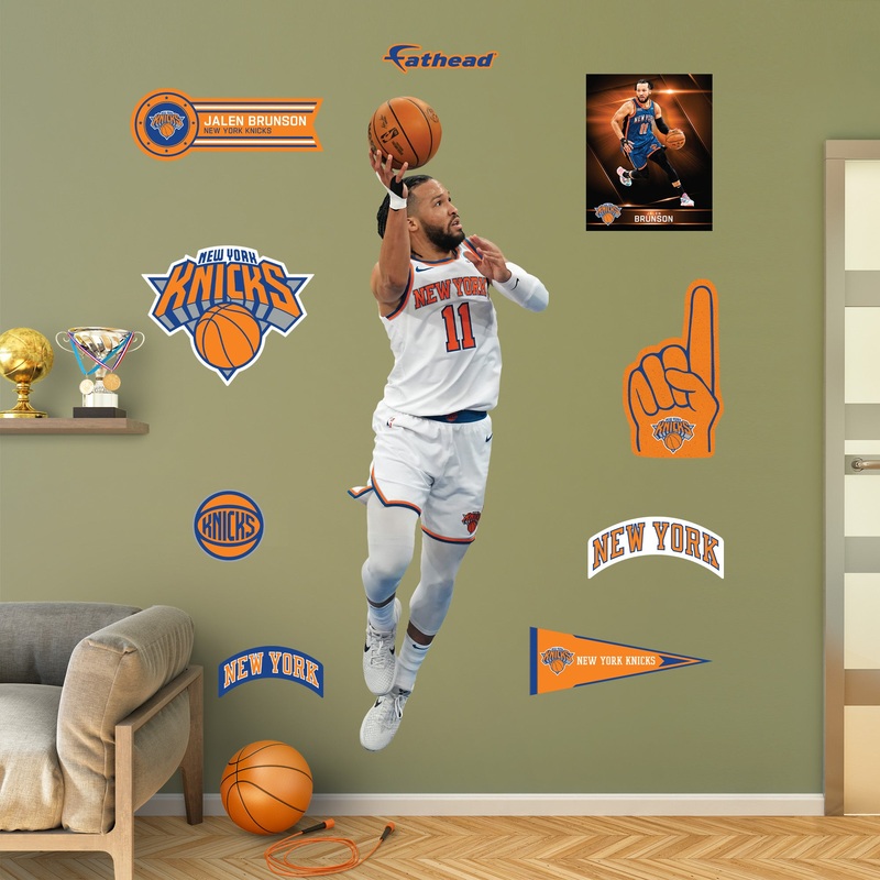 Jalen Brunson Floater – RealBig Collection – Official NBA – New York Knicks – Reusable Vinyl Wall Decals