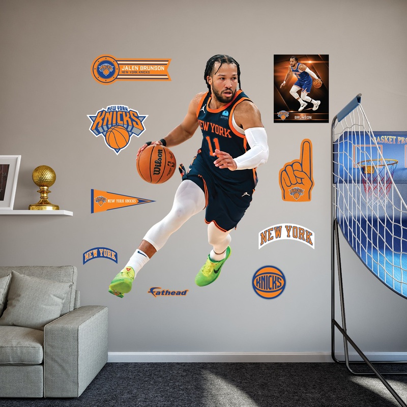 Jalen Brunson – RealBig Statement Jersey Collection – Official NBA – New York Knicks – Reusable Vinyl Wall Decals