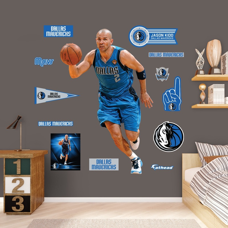 Jason Kidd Mavericks Legend – RealBig Collection – Official NBA – Dallas Mavericks – Reusable Vinyl Wall Decals