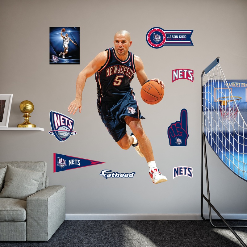 Jason Kidd – RealBig Nets Legend Collection – Official NBA – New Jersey Nets – Reusable Vinyl Wall Decals