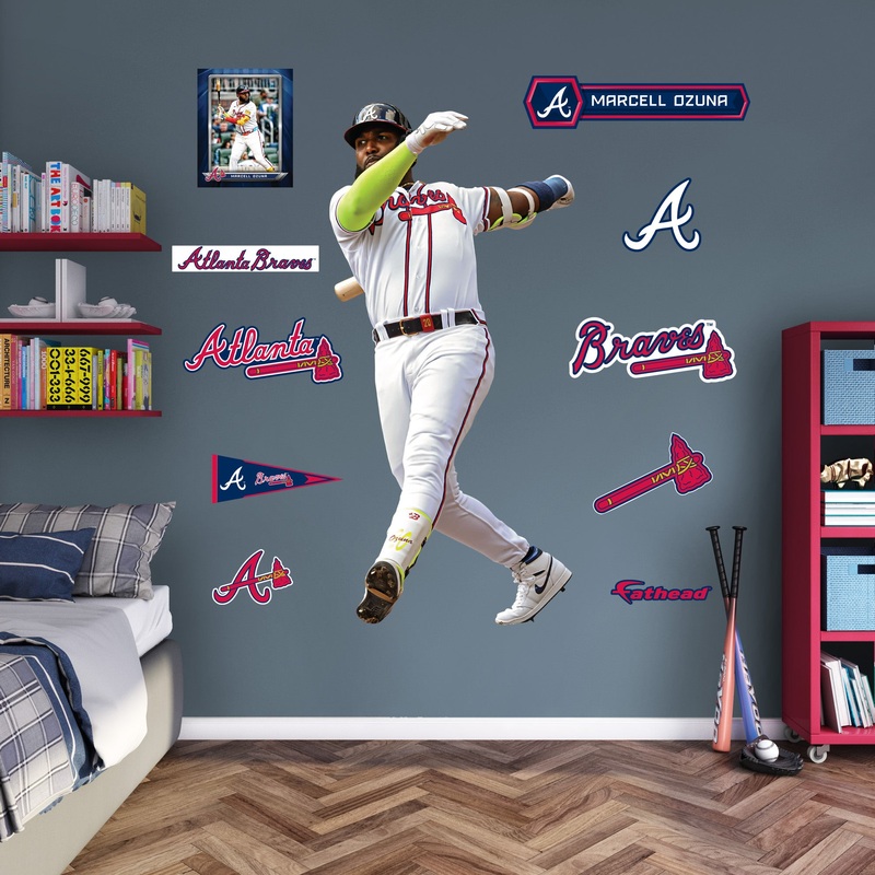 Marcell Ozuna – RealBig Collection – Official MLB – Atlanta Braves – Reusable Vinyl Wall Decals