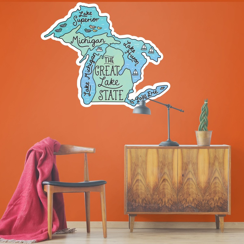 Michigan Lakes  – Officially Licensed Big Moods Removable Wall Decal