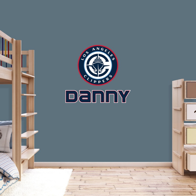 NBA Los Angeles Clippers: Stacked Personalized Name Blue Text PREMASK        –   Removable     Adhesive Decal