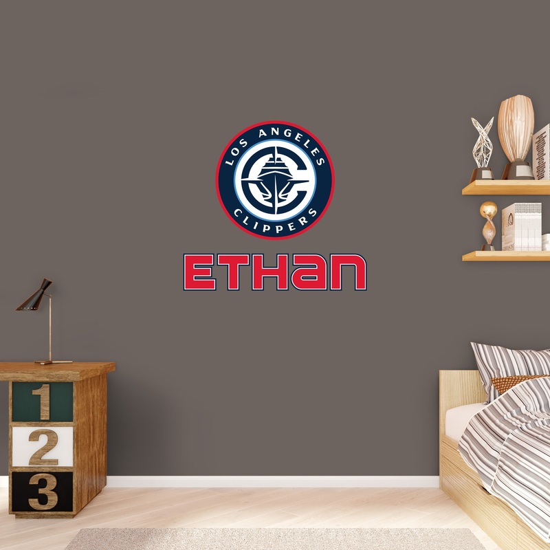NBA Los Angeles Clippers: Stacked Personalized Name Red Text PREMASK        –   Removable     Adhesive Decal