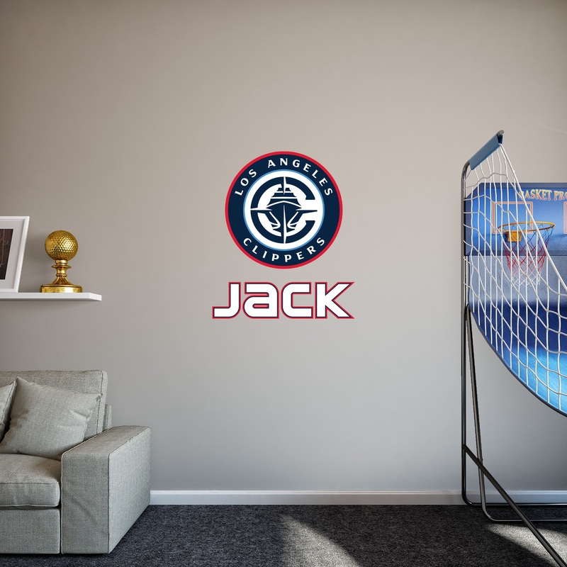 NBA Los Angeles Clippers: Stacked Personalized Name White Text PREMASK        –   Removable     Adhesive Decal