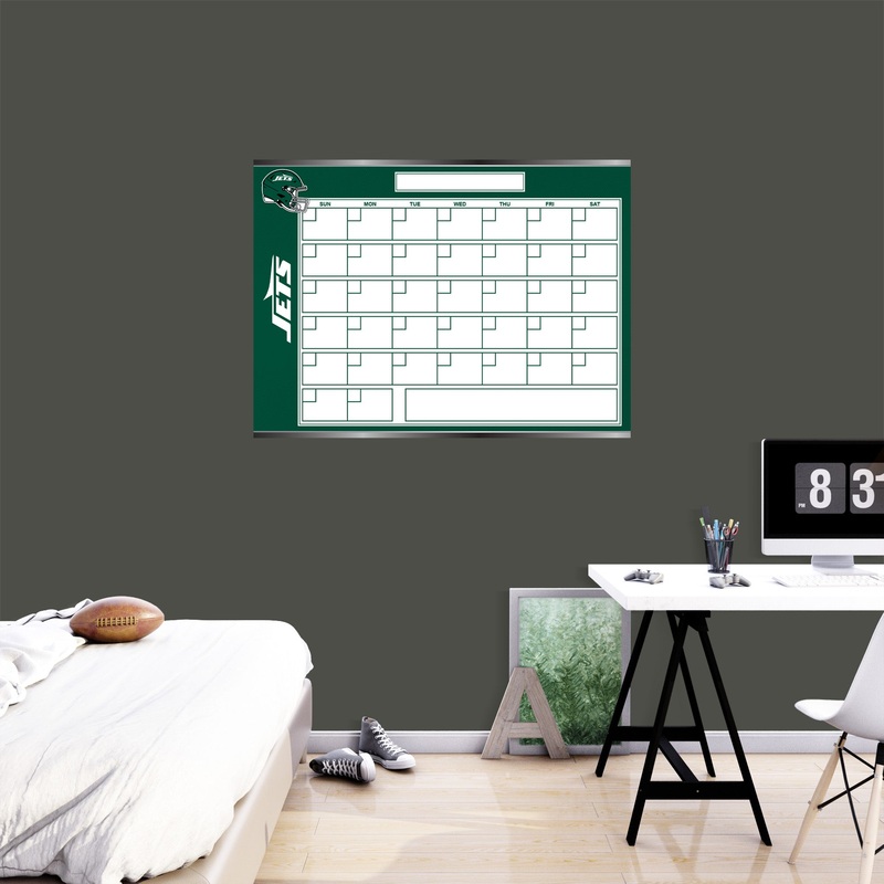 New York Jets – Dry Erase Calendar – Official NFL – Reusable Vinyl Wall Decal