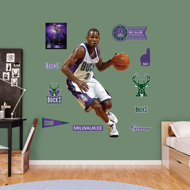 Ray Allen Legend – RealBig Collection – Official NBA – Milwaukee Bucks – Reusable Vinyl Wall Decals
