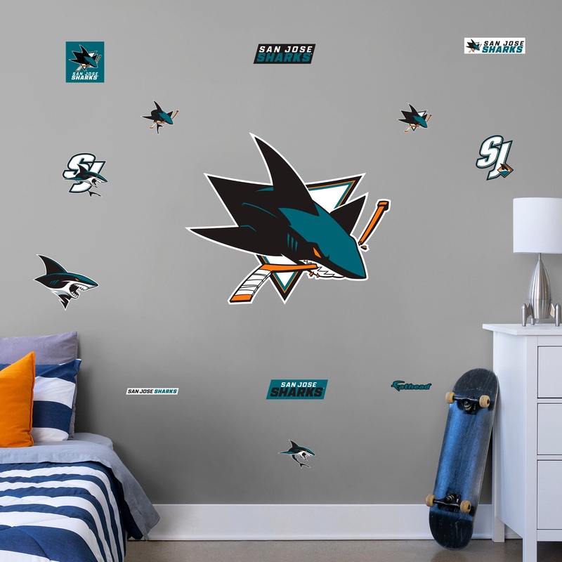 San Jose Sharks – RealBig Logo Collection – Official NHL – Reusable Vinyl Wall Decals #1