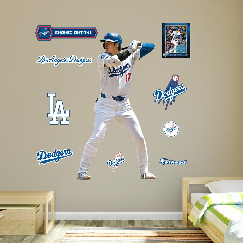 Shohei Ohtani At Bat – RealBig Collection – Official MLB – Los Angeles Dodgers – Reusable Vinyl Wall Decals
