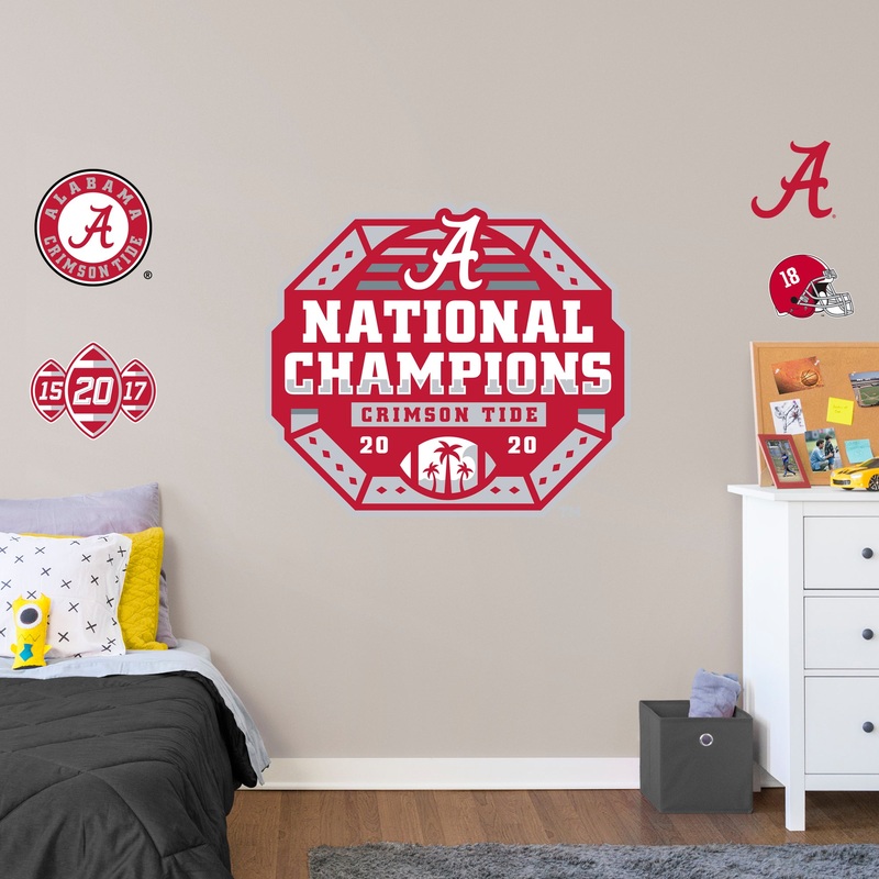 Alabama Crimson Tide 2020 Champions Logo – RealBig 2020 Champions Collection – Official NCAA – Alabama Crimson Tide – Reusable Vinyl Wall Decals