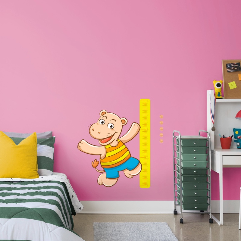 Growth Chart Hippo  – Removable Wall Decal