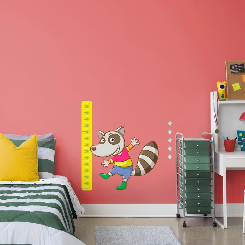 Growth Chart Raccoon  – Removable Wall Decal