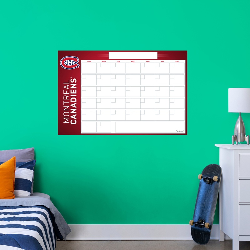 Montreal Canadiens – Dry Erase Calendar – Official NHL – Reusable Vinyl Wall Decal
