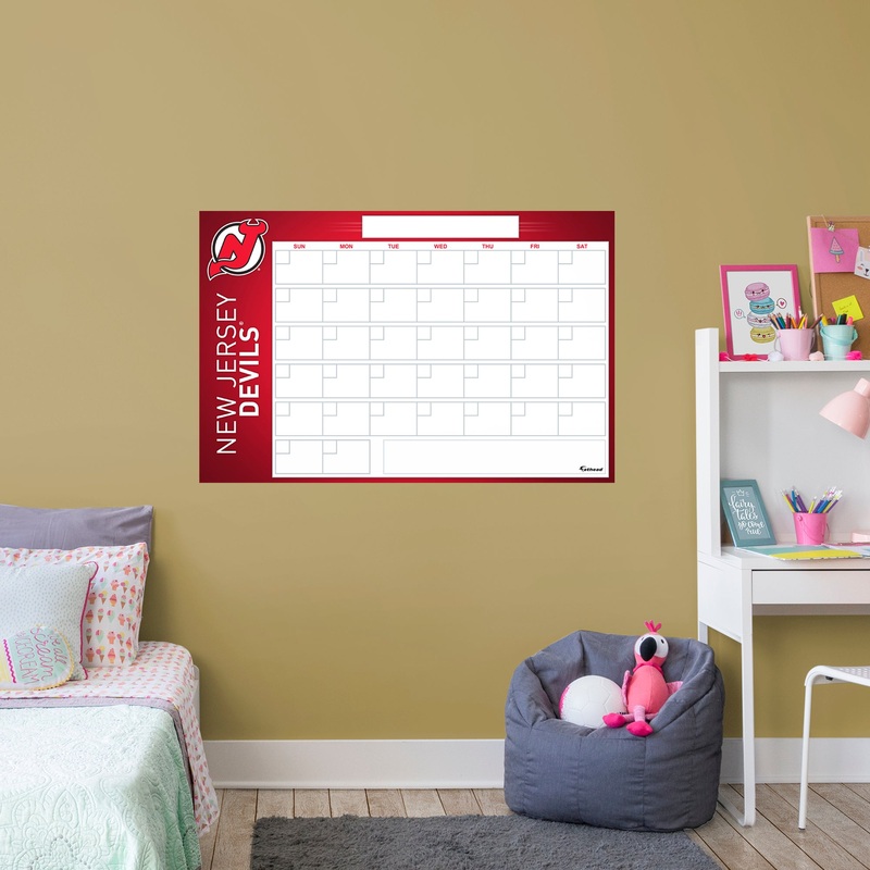 New Jersey Devils – Dry Erase Calendar – Official NHL – Reusable Vinyl Wall Decal