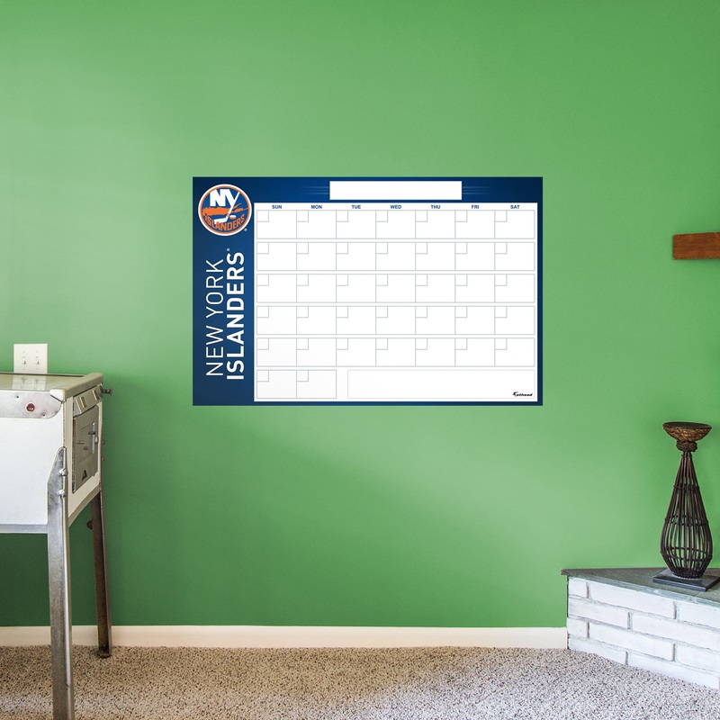 New York Islanders – Dry Erase Calendar – Official NHL – Reusable Vinyl Wall Decal