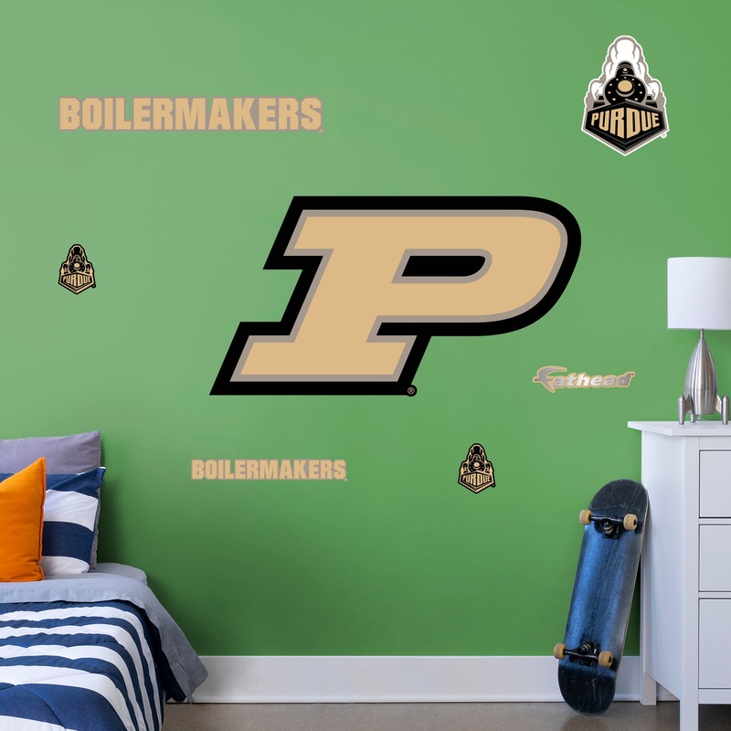 Purdue Boilermakers P – RealBig Logo Collection – Official NCAA – Purdue Boilermakers – Reusable Vinyl Wall Decals