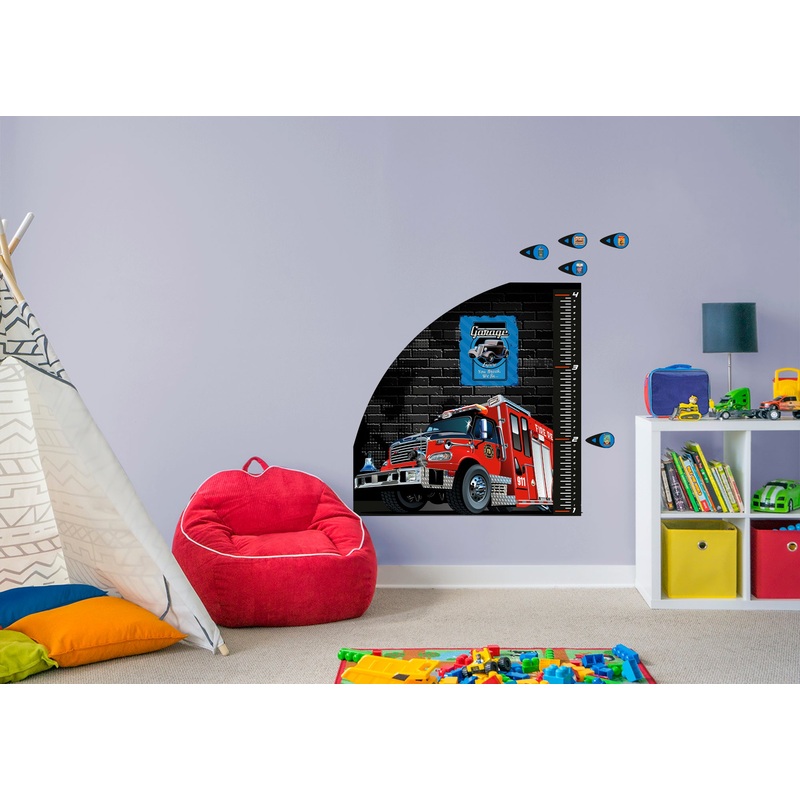 Automobile Growth Charts Fire Truck 01 Car – Removable Wall Decal