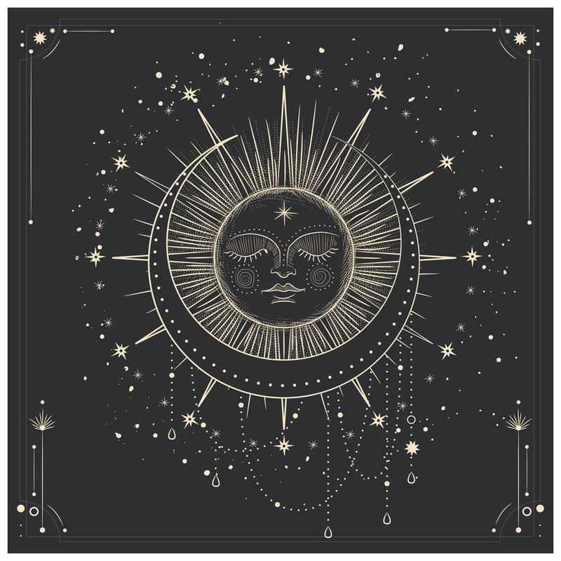 Moon Phases:  Moonlight Murals Crescent Sun        –   Removable Wall   Adhesive Decal