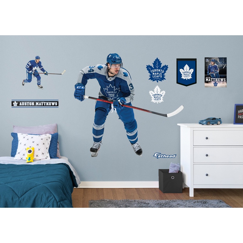 Auston Matthews – RealBig Reverse Retro Collection – Official NHL – Toronto Maple Leafs – Reusable Vinyl Wall Decals