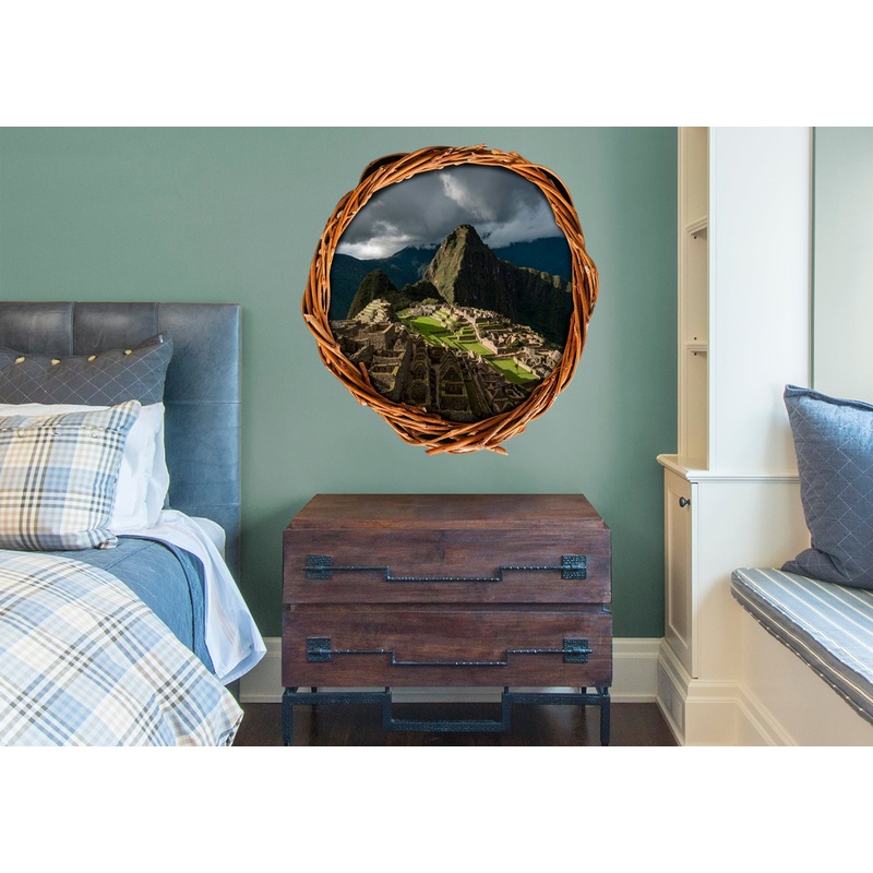 New Wonders: Machu Pichu Stormy View Instant Windows        –   Removable Wall   Adhesive Decal