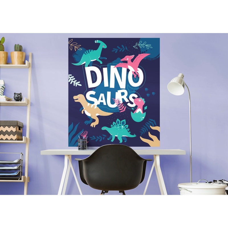 Dinosaurs:  Dino Family Mural        –   Removable Wall   Adhesive Decal