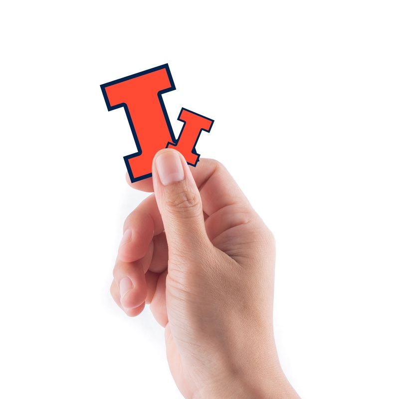 Illinois Fighting Illini – 5 Logo Minis (Mixed Sizes) – Official NCAA – Reusable Vinyl Decals