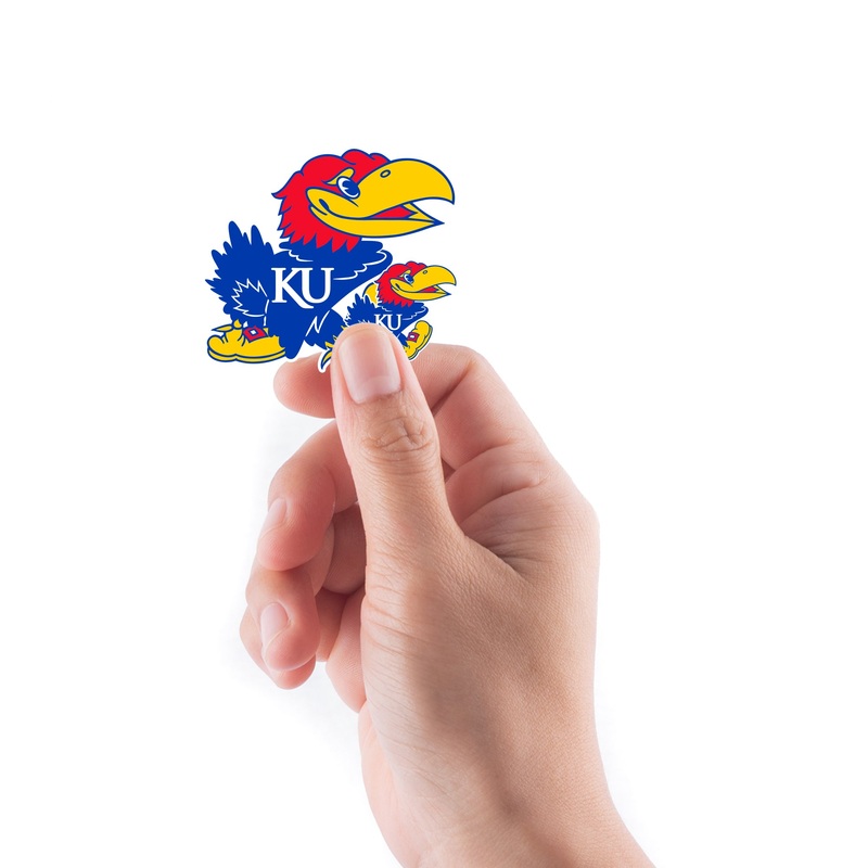 Kansas Jayhawks – 5 Logo Minis (Mixed Sizes) – Official NCAA – Reusable Vinyl Decals