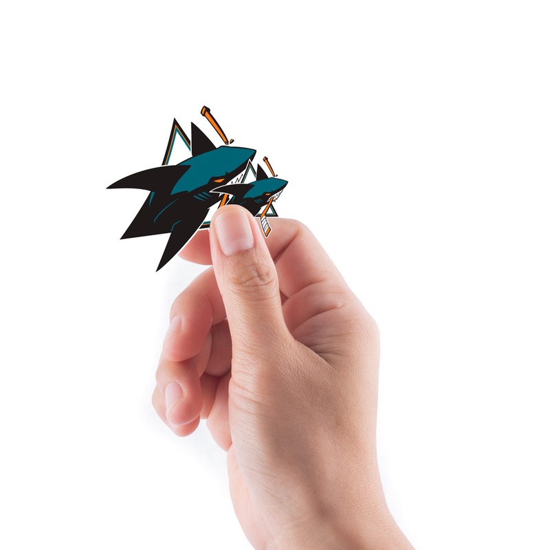 San Jose Sharks – 5 Logo Minis (Mixed Sizes) – Official NHL – Reusable Vinyl Decals