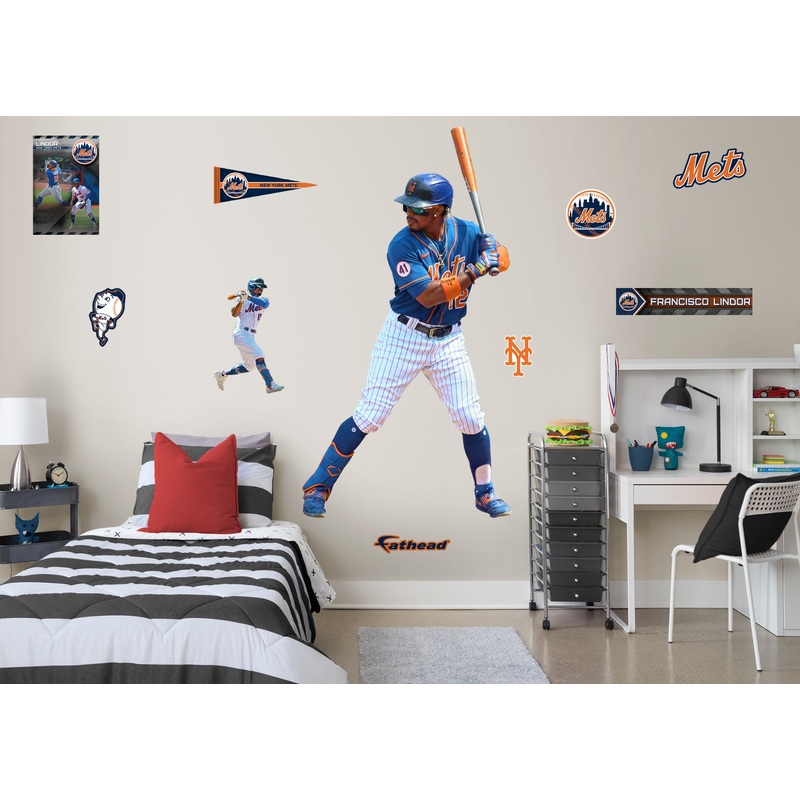 Francisco Lindor – RealBig Collection – Official MLB – New York Mets – Reusable Vinyl Wall Decals