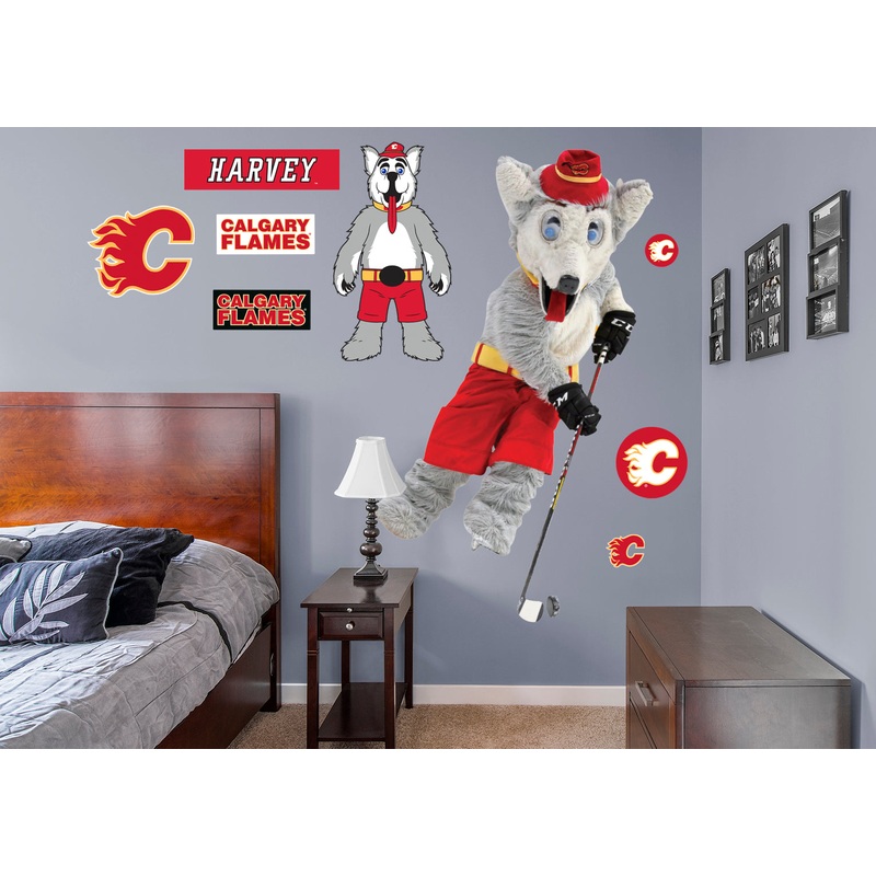 Harvey the Hound – RealBig Mascot Collection – Official NHL – Calgary Flames – Reusable Vinyl Wall Decals