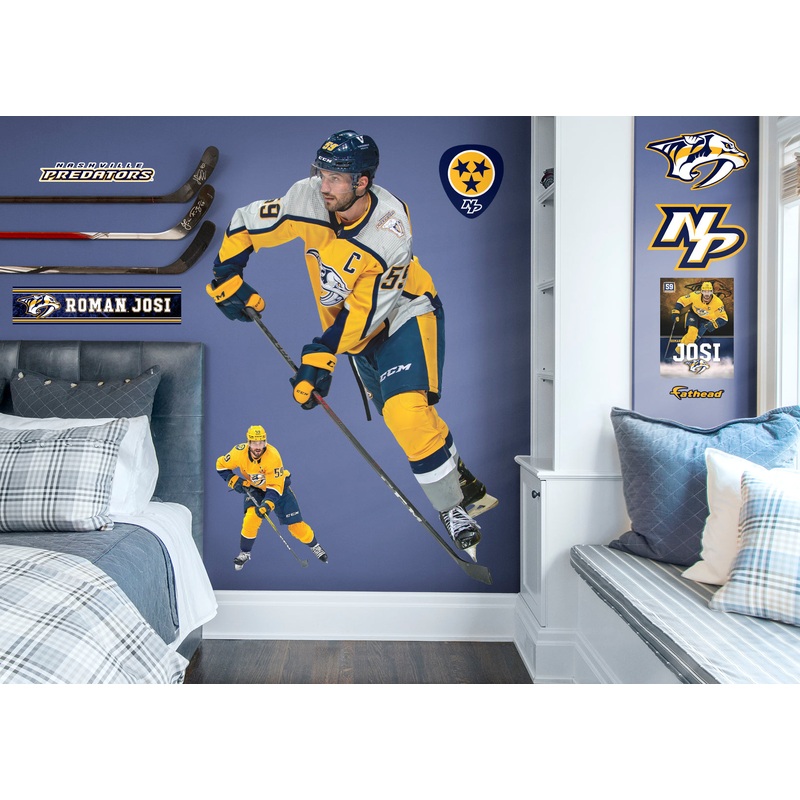 Roman Josi – RealBig Reverse Retro Collection – Official NHL – Nashville Predators – Reusable Vinyl Wall Decals