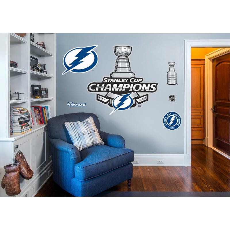Tampa Bay Lightning – RealBig 2021 Stanley Cup Champions Logo Collection – Official NHL – Reusable Vinyl Wall Decals