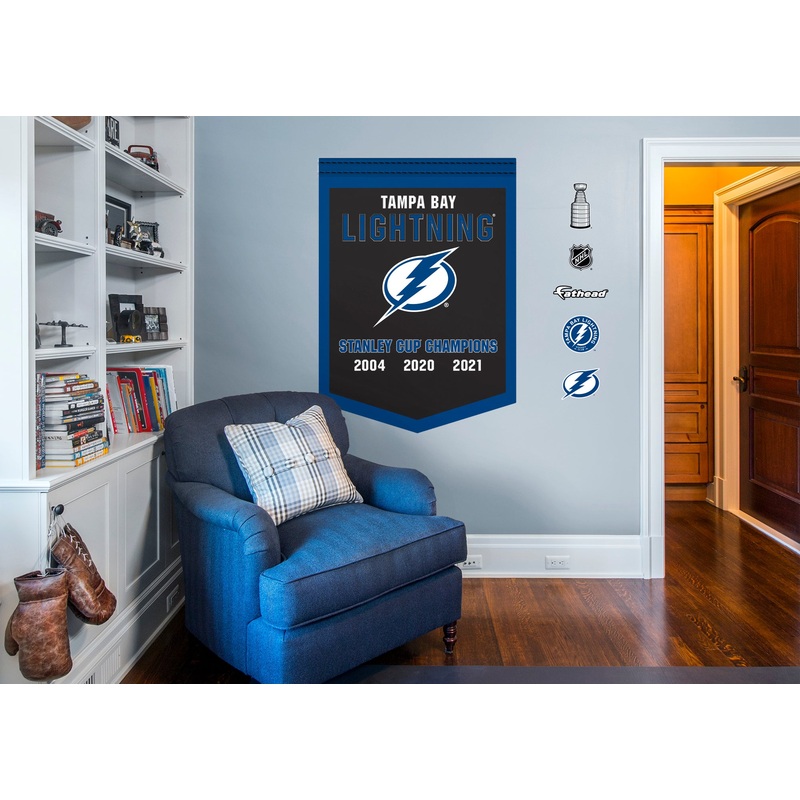 Tampa Bay Lightning – RealBig 2021 Stanley Cup Championships Banner Collection – Official NHL – Reusable Vinyl Wall Decals