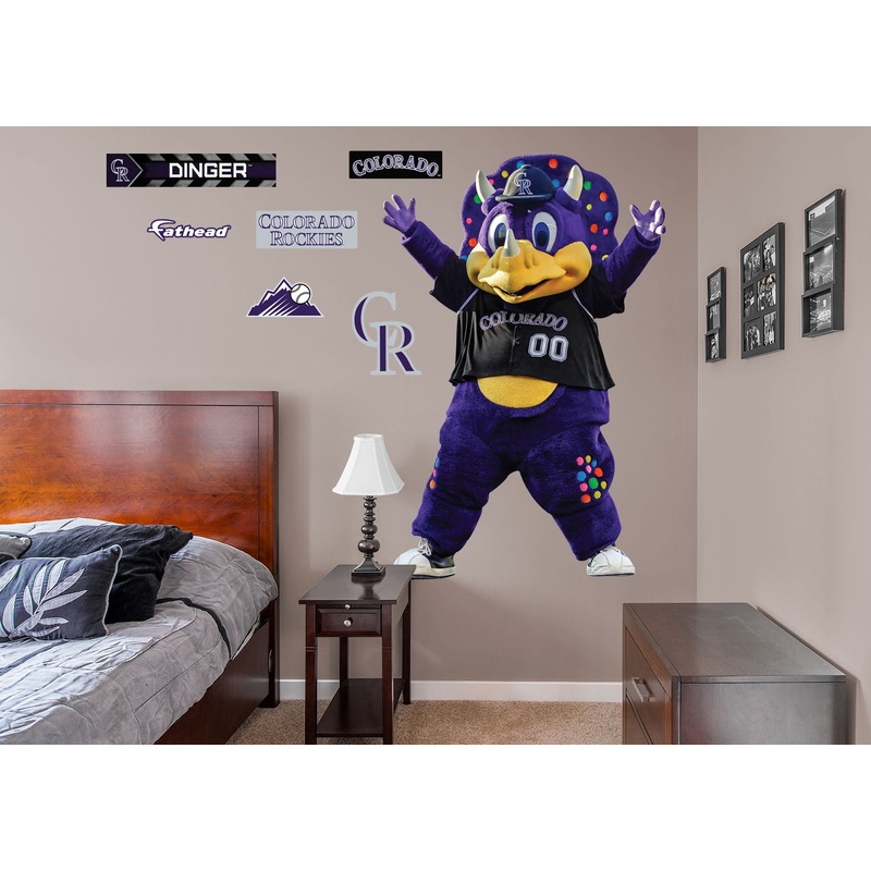 Dinger Mascot – RealBig Collection – Official MLB – Colorado Rockies – Reusable Vinyl Wall Decals