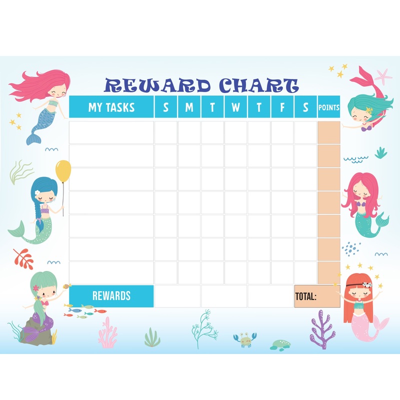Magical Creatures: Mermaid Little mermaids Dry Erase        –   Removable Wall   Adhesive Decal