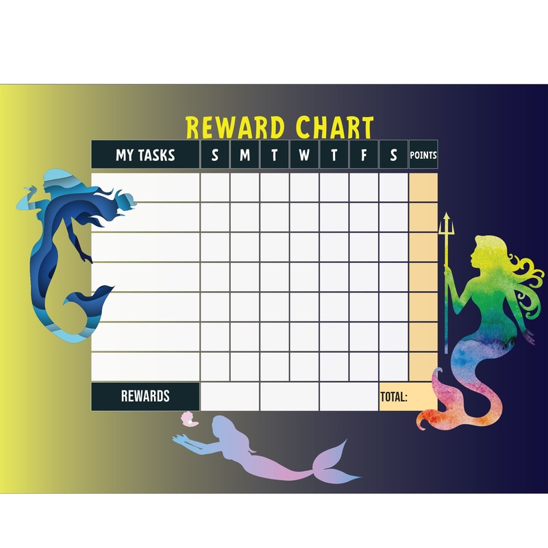 Magical Creatures: Mermaid Multicolored mermaids Dry Erase        –   Removable Wall   Adhesive Decal